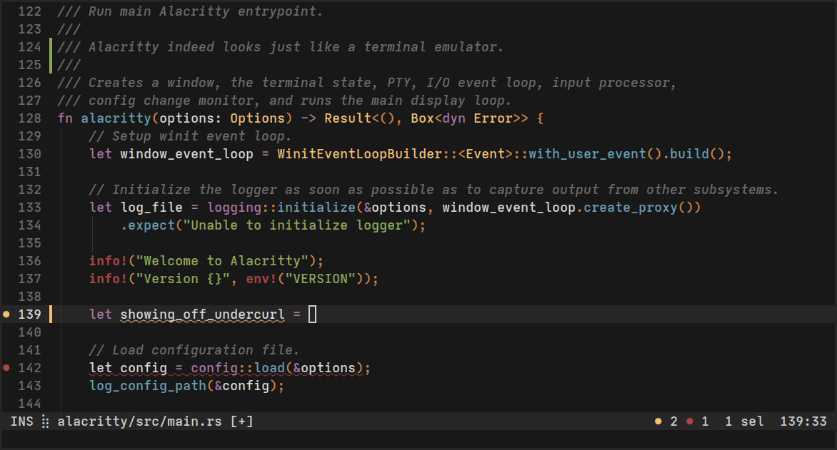 Alacritty terminal running with default theme Alacritty terminal example