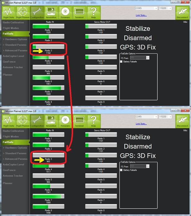 Mission Planner, the long-standing ArduPilot ground station: a real configuration screen from the official wiki ArduPilot Mission Planner configuration screen