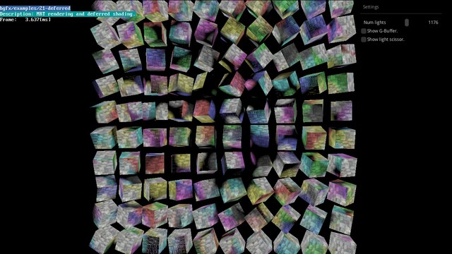 bgfx deferred shading example from the official examples directory bgfx deferred shading example