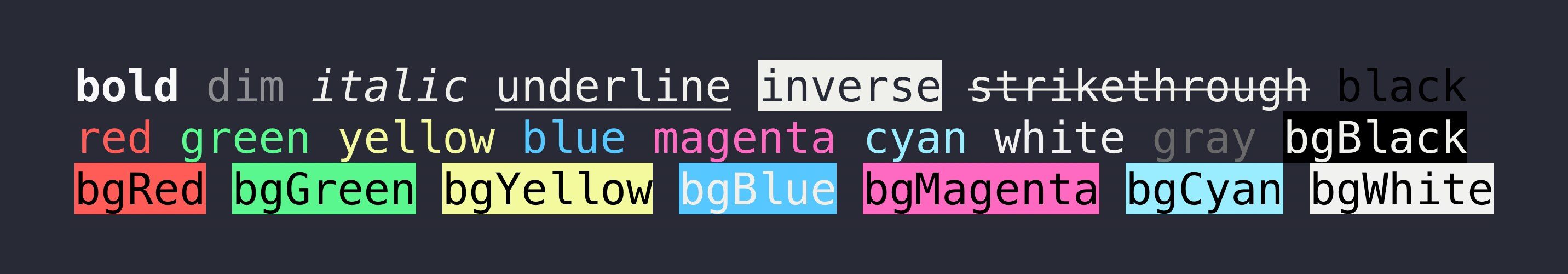 Chalk terminal output screenshot