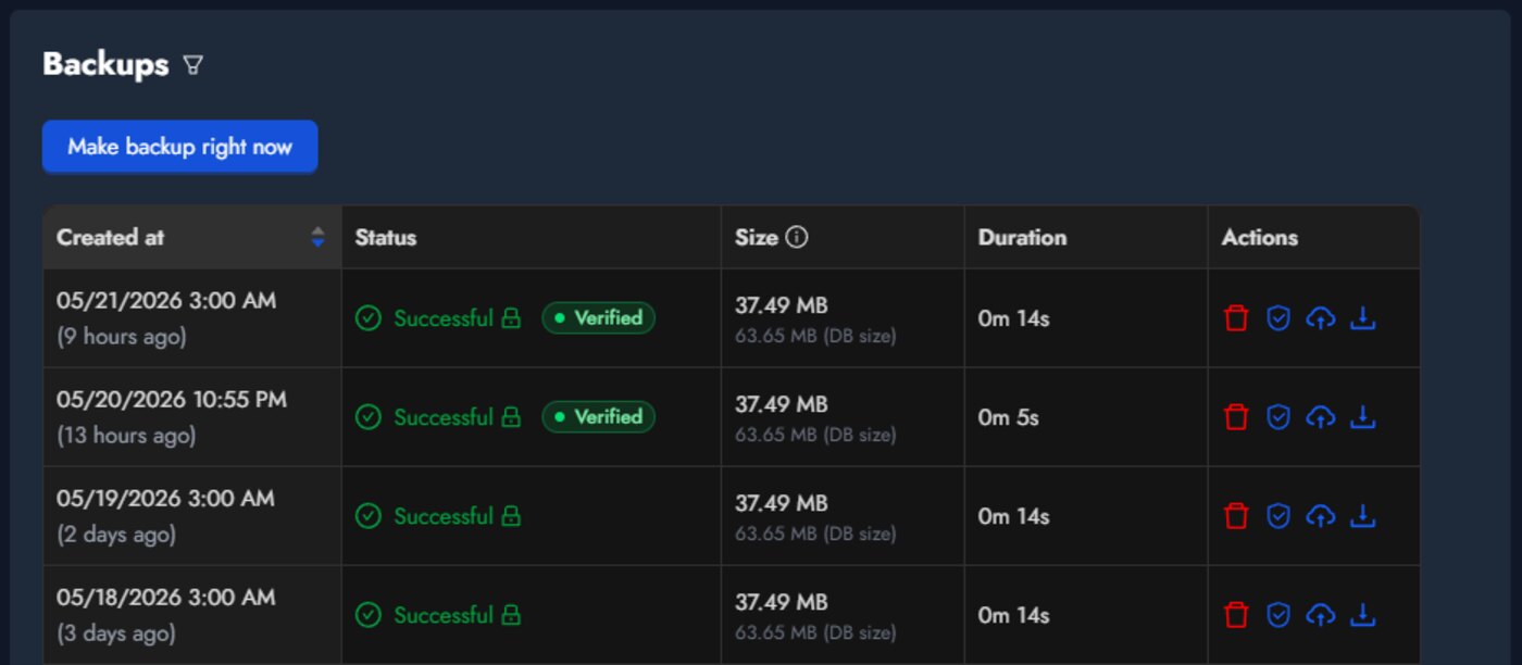 Scheduled verification turns backups into evidence: a dated, checkable restore history Databasus restore verification results
