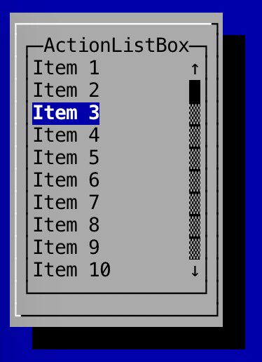 Lanterna's GUI2 layer renders windows, panels and widgets as pure terminal text Lanterna rendering a text-mode GUI with list boxes and widgets