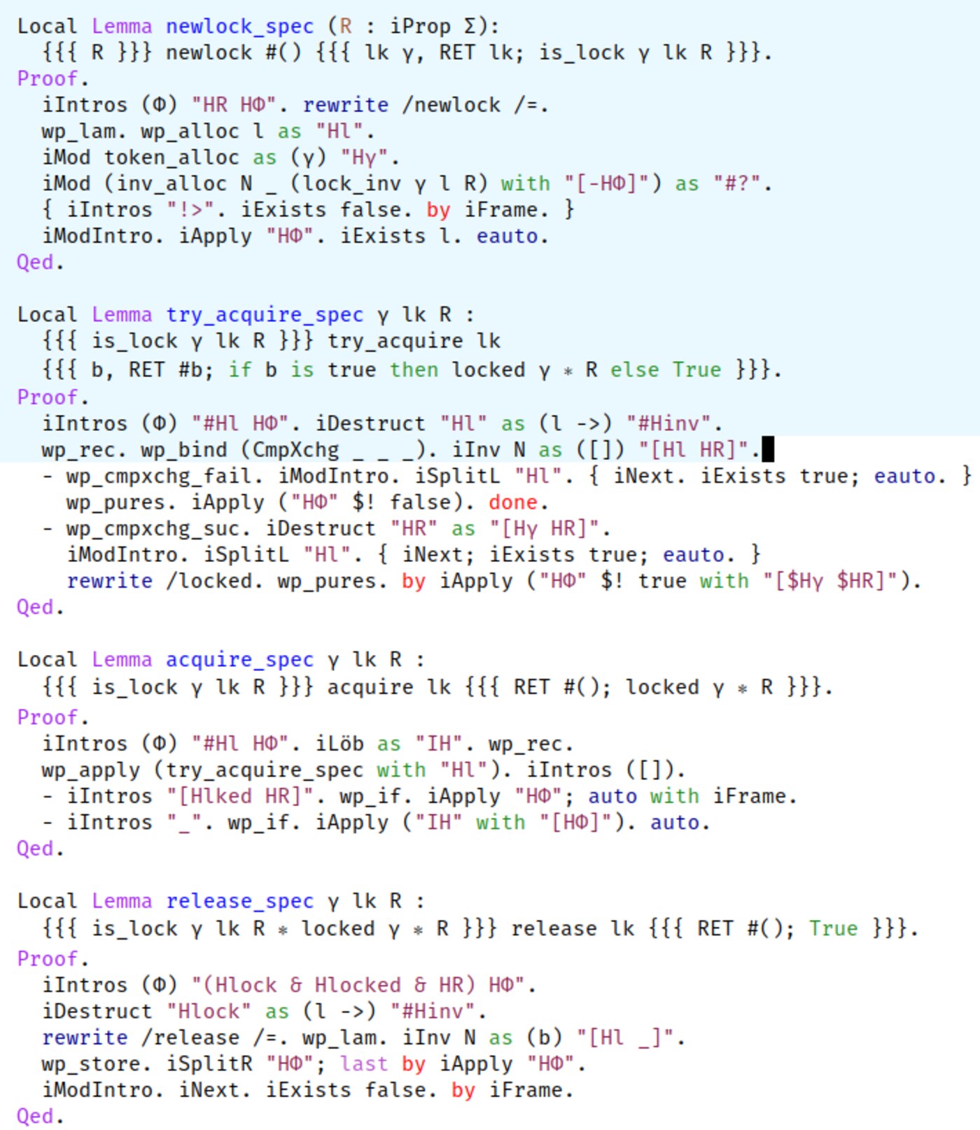 Rocq proof script with goals visible in the interactive prover