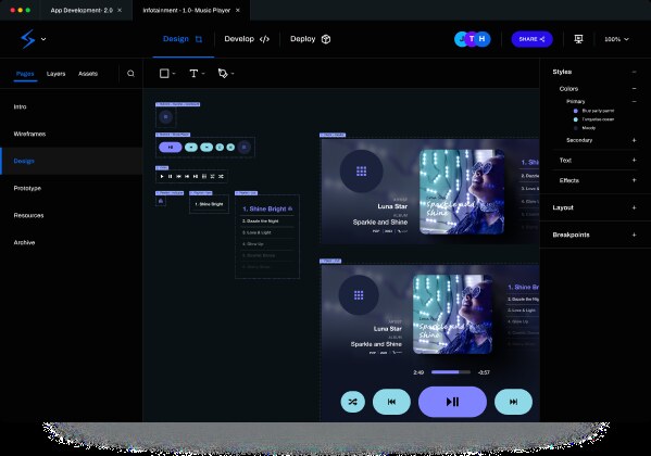 Slint live design preview with a running target device